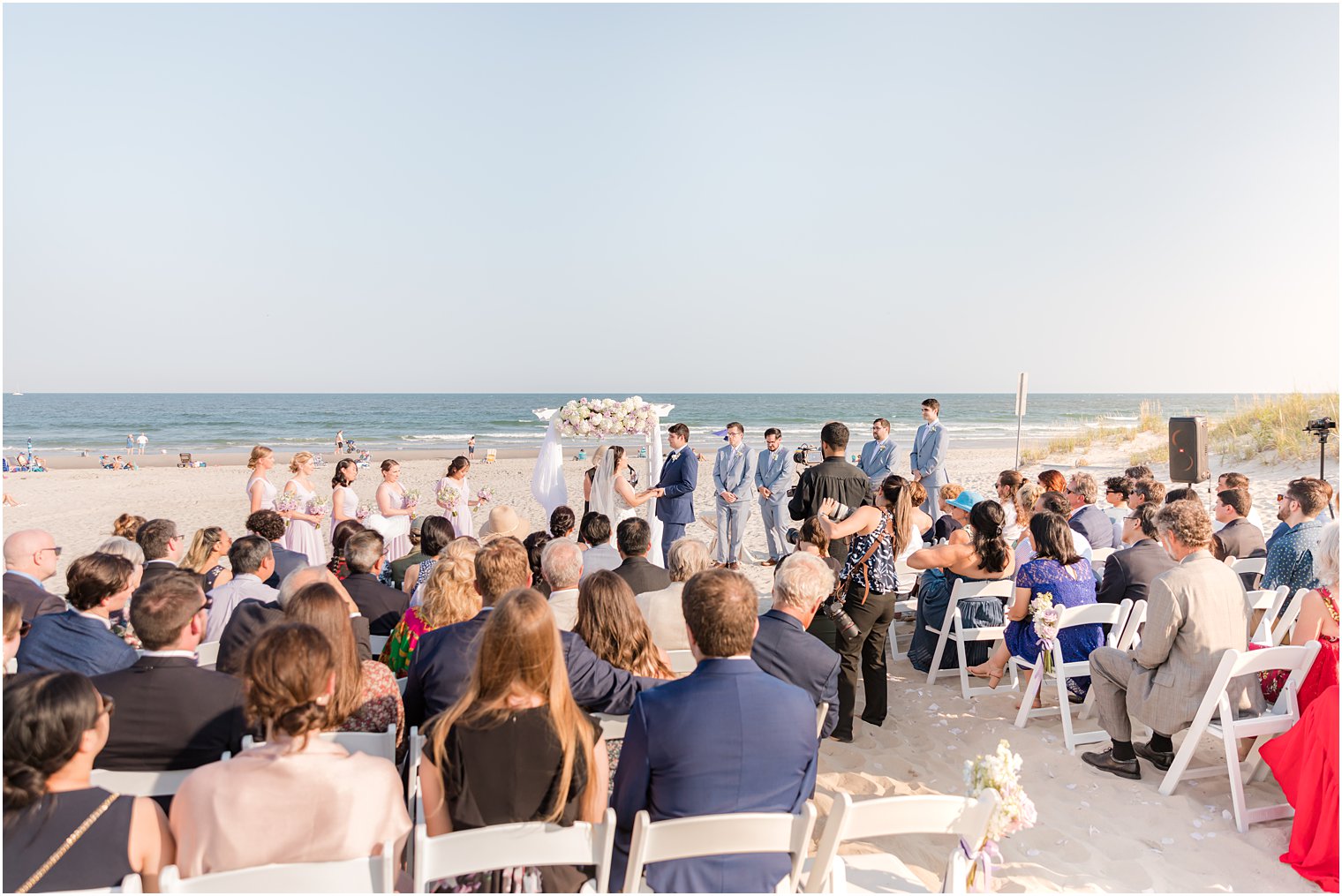 beach wedding ceremony in Avalon NJ