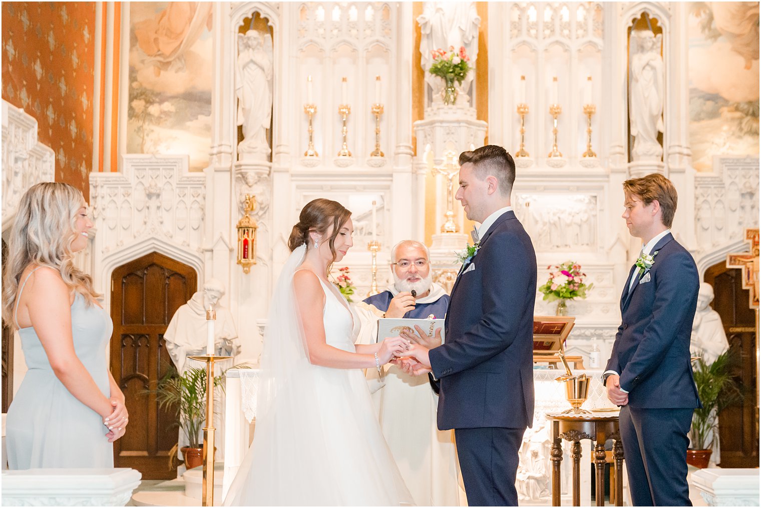 traditional church wedding ceremony at St. Peter's Church