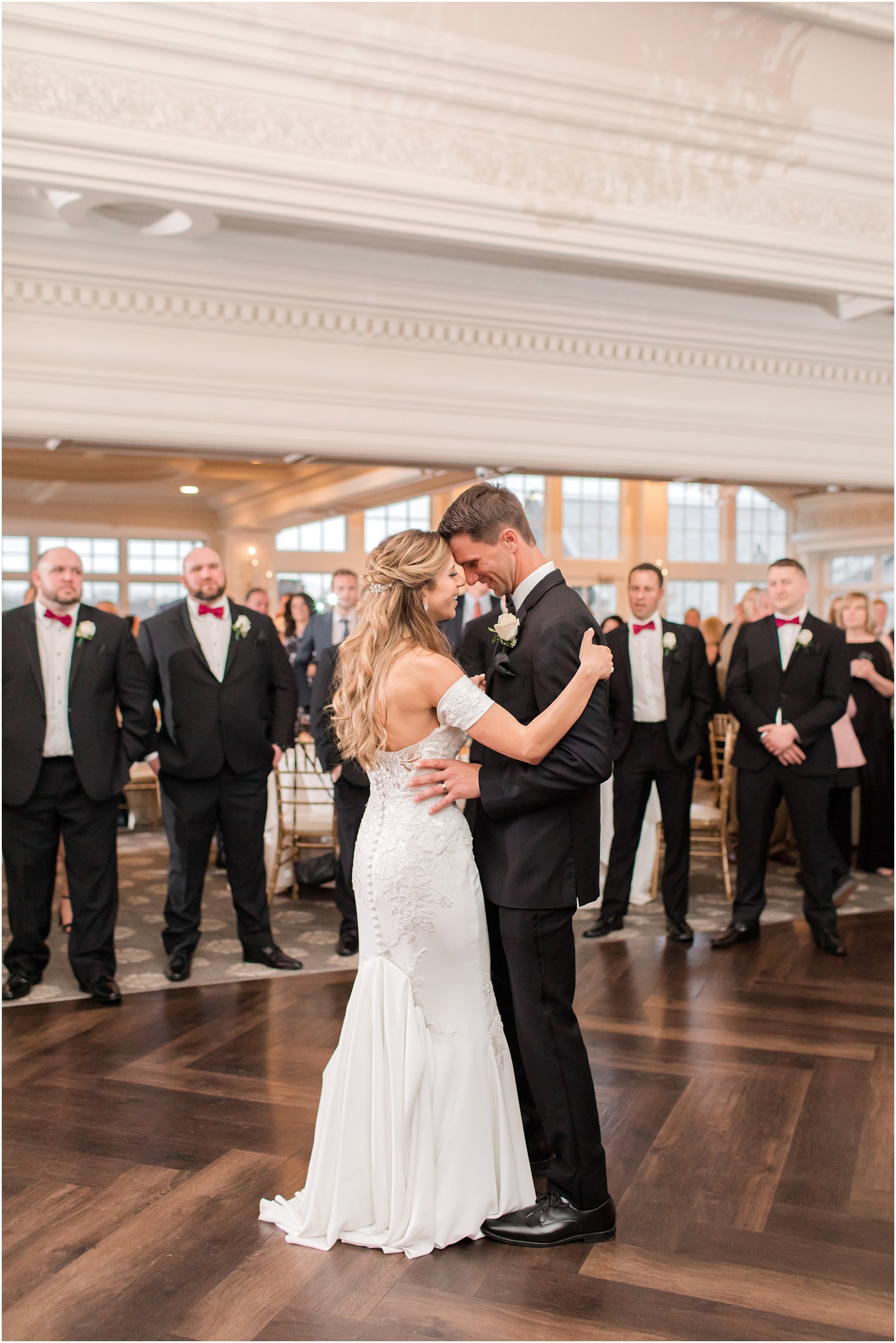 bride and groom dance in ballroom at Park Savoy Estate