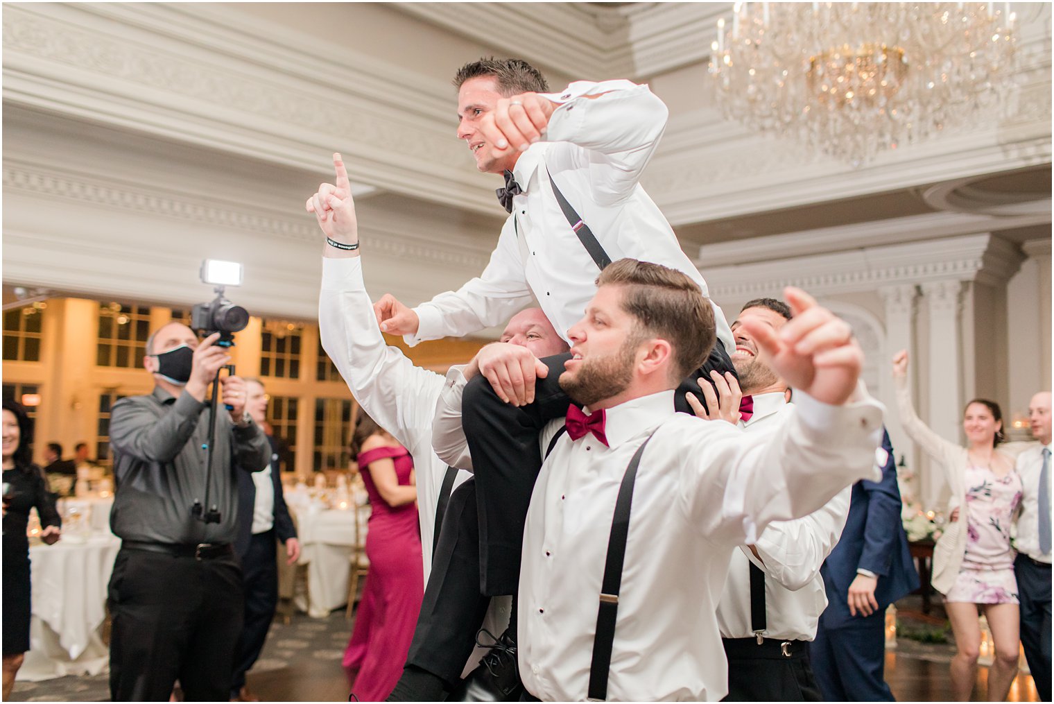 groomsmen dance together on floor at Park Savoy Estate