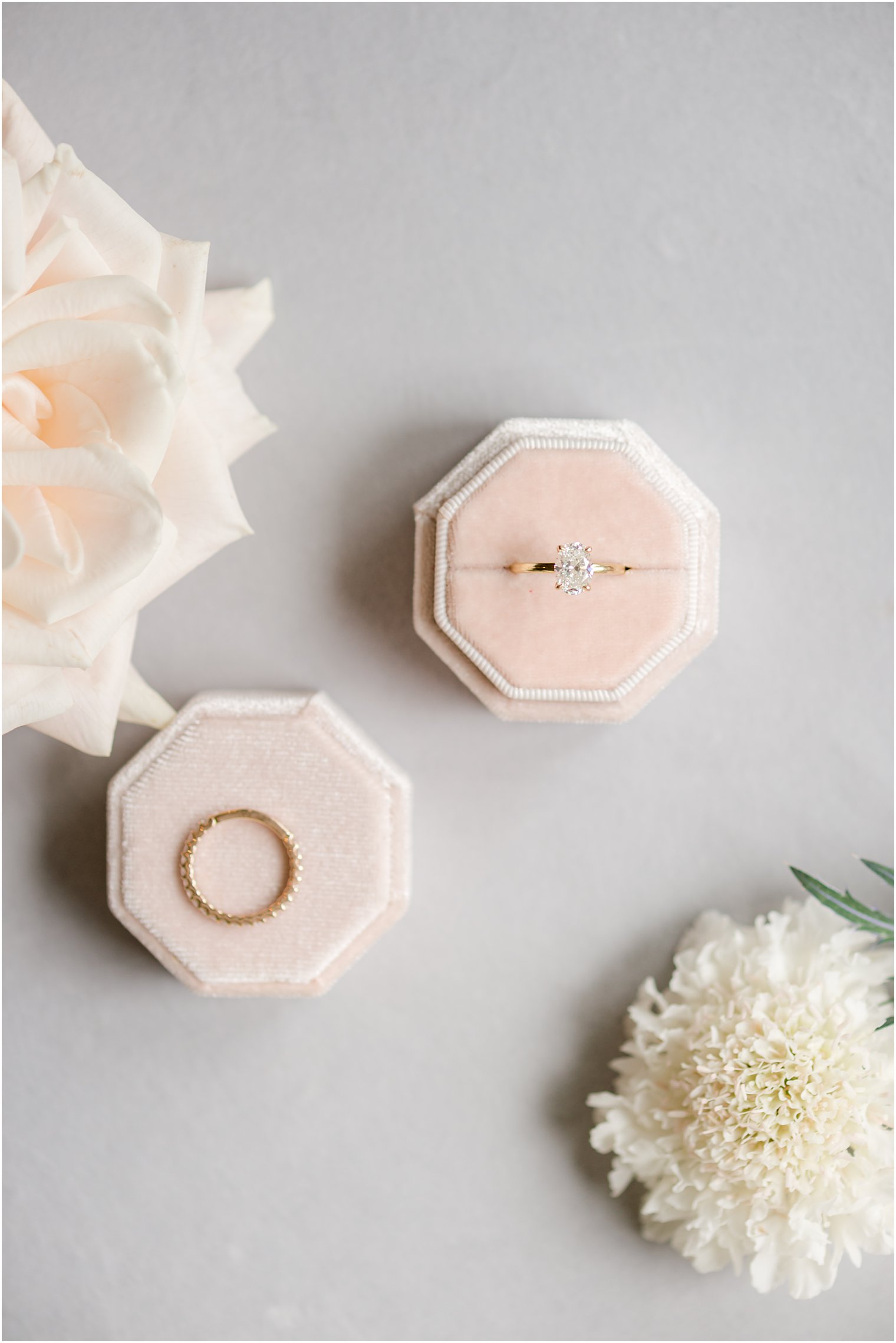 wedding rings in pink ring box at Indian Trail Club