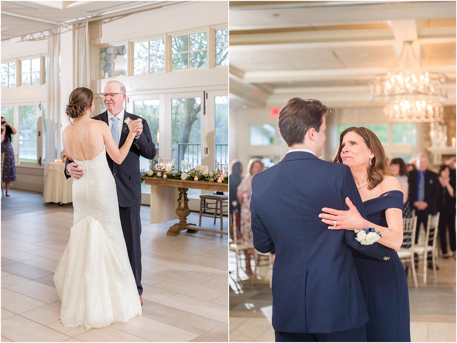 parents dance with newlyweds during Franklin Lakes NJ wedding reception