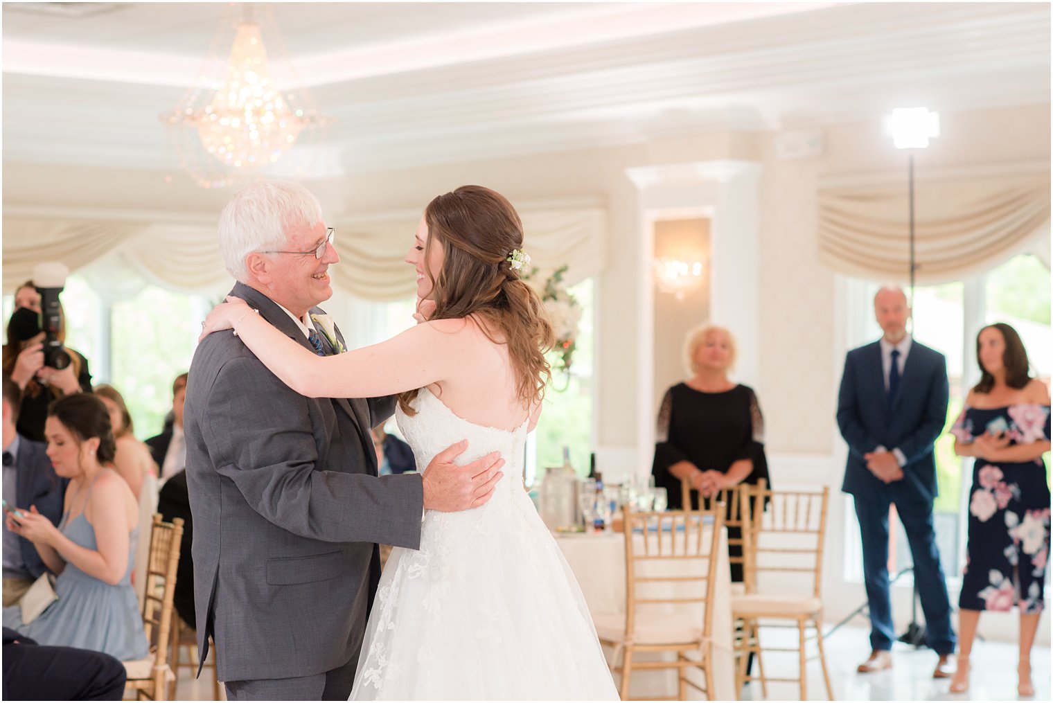 bride and dad dance during NJ wedding reception