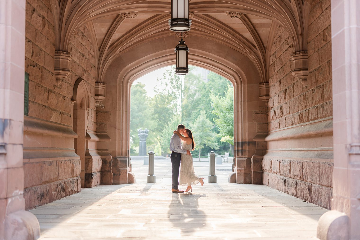In love couple enjoying their engagement session at Princeton New Jersey 