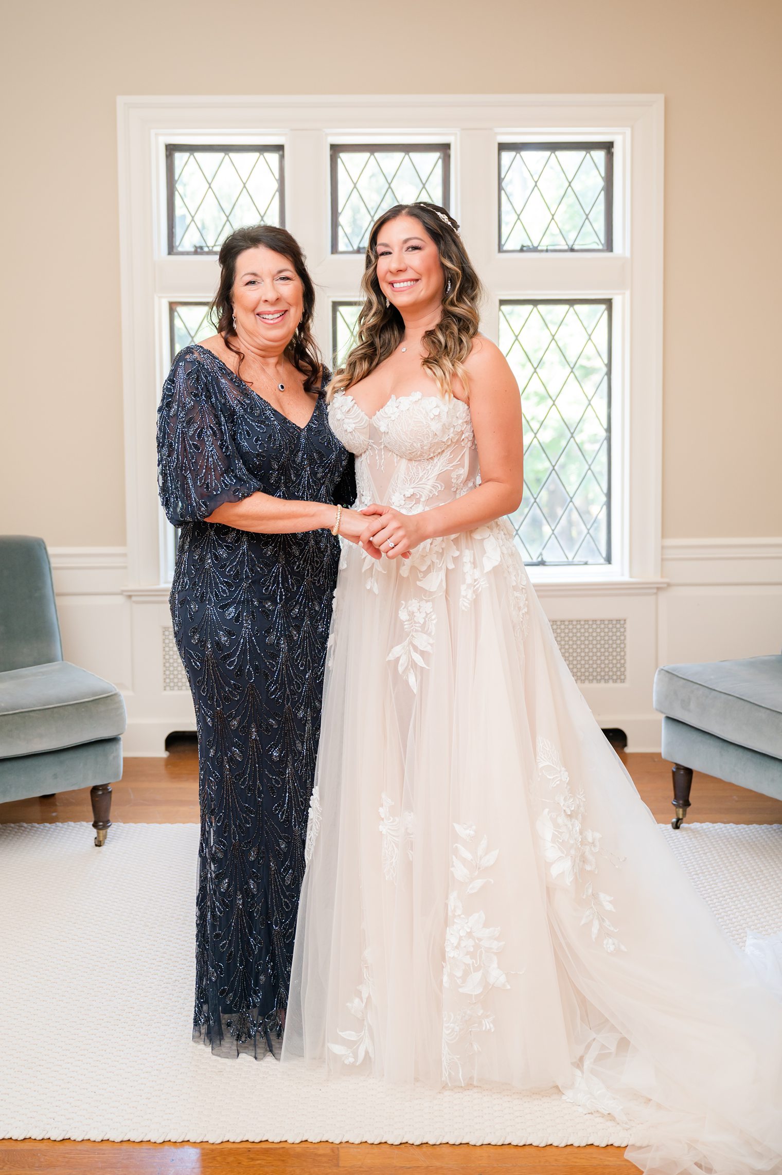 Bride and her mother ready to enjoy a big day