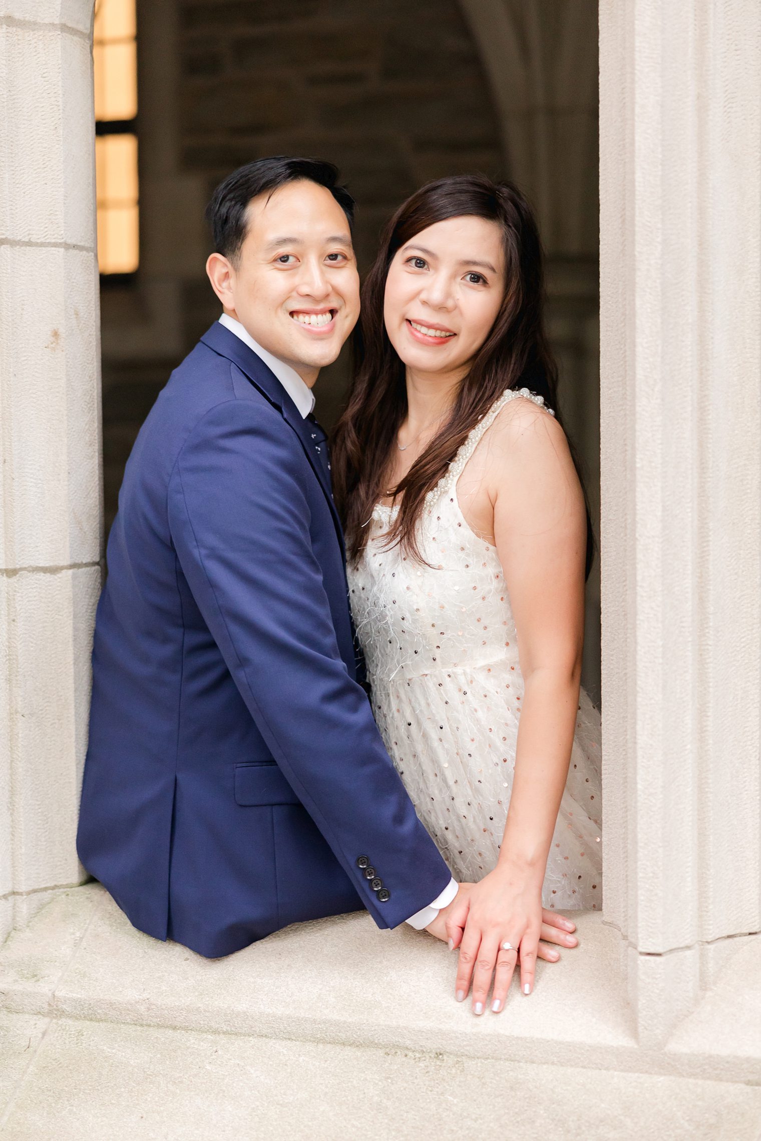 happy couple to share their engagement session at Princeton Campus
