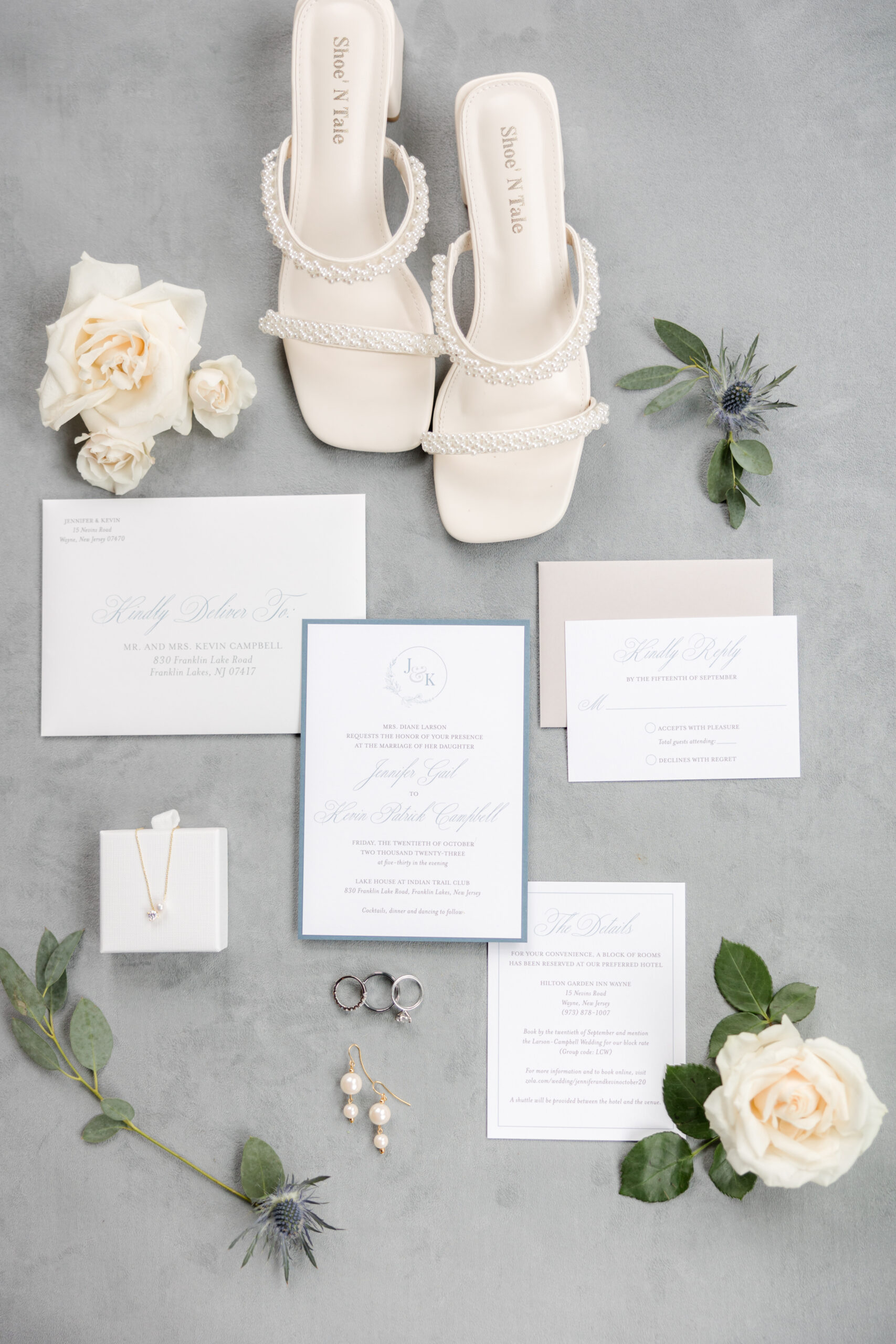 Wedding invitation with details of the bride