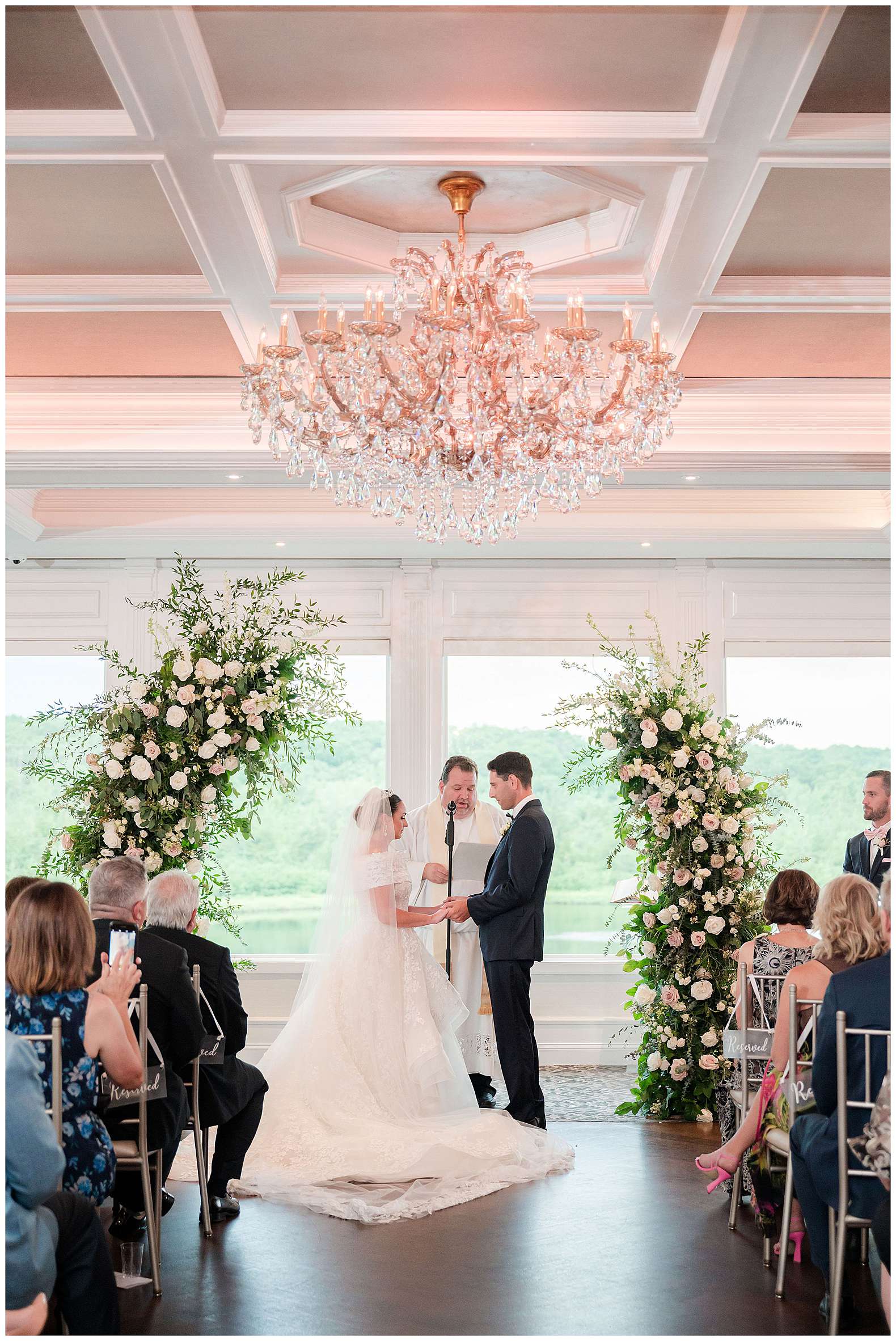 indoor wedding ceremony at The Mill Lakeside Manor in Spring Lake, NJ