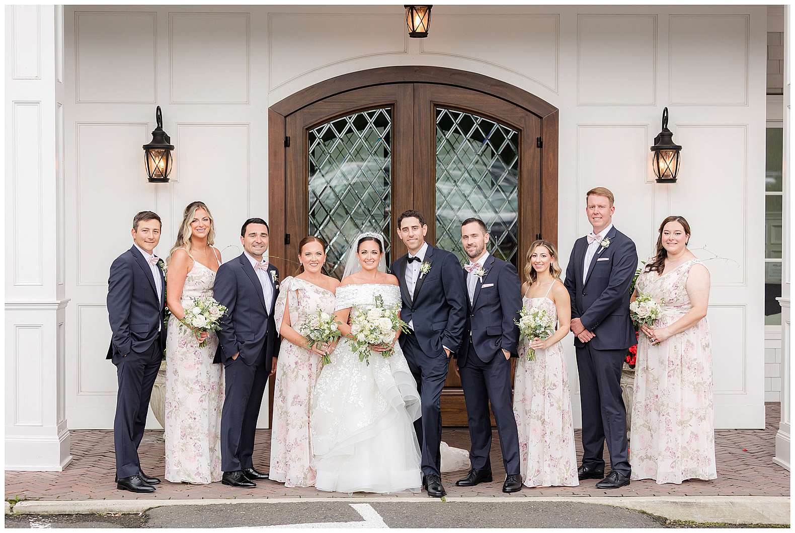 bridal party classic photo at The Mill Lakeside Manor in Spring Lake, NJ