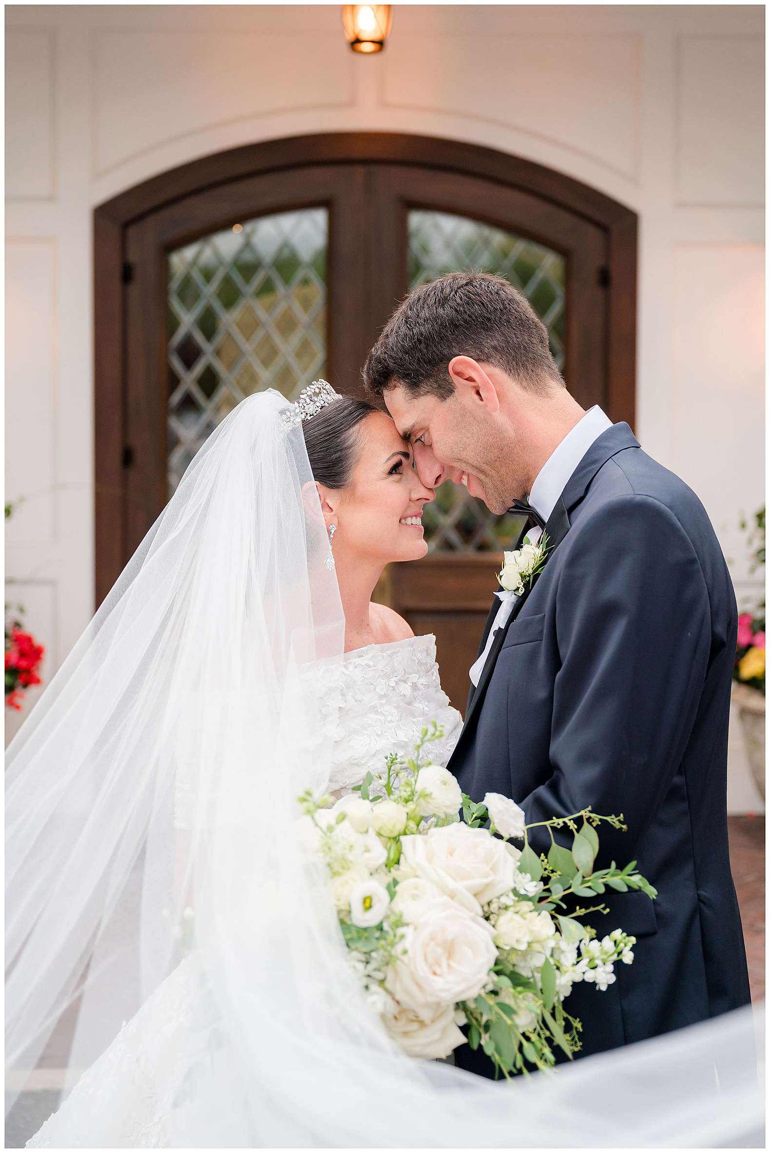 romantic photo of bride and groom at The Mill Lakeside Manor in Spring Lake, NJ