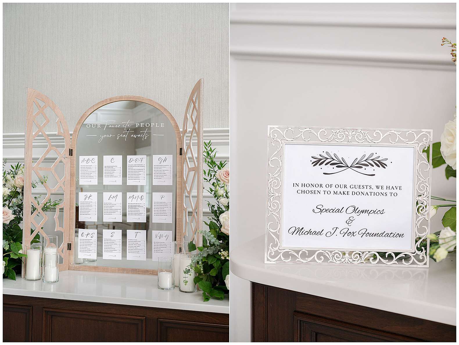 wedding details at The Mill Lakeside Manor in Spring Lake, NJ reception