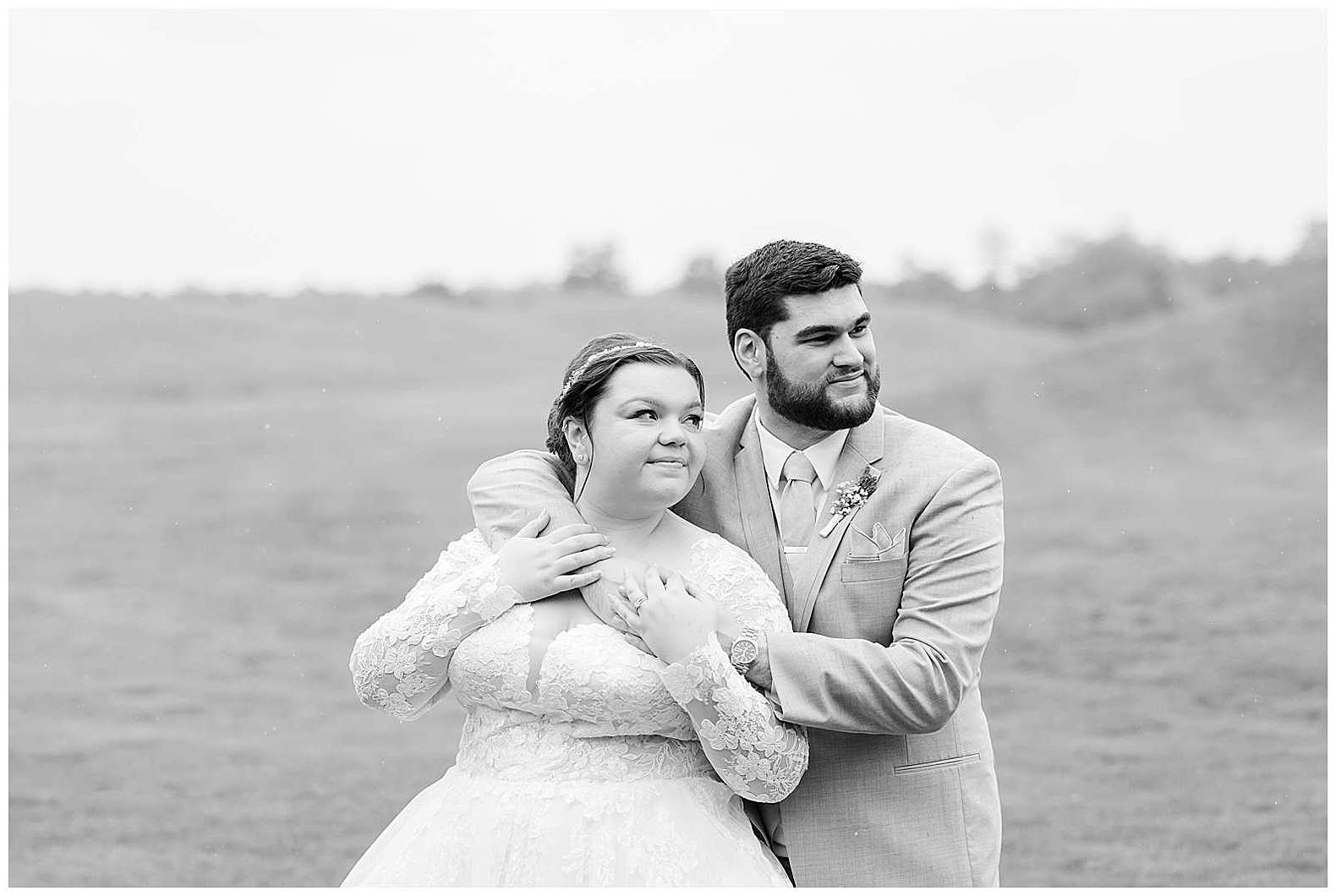 romantic black and white wedding portrait at Scotland Run wedding in Williamstown, NJ