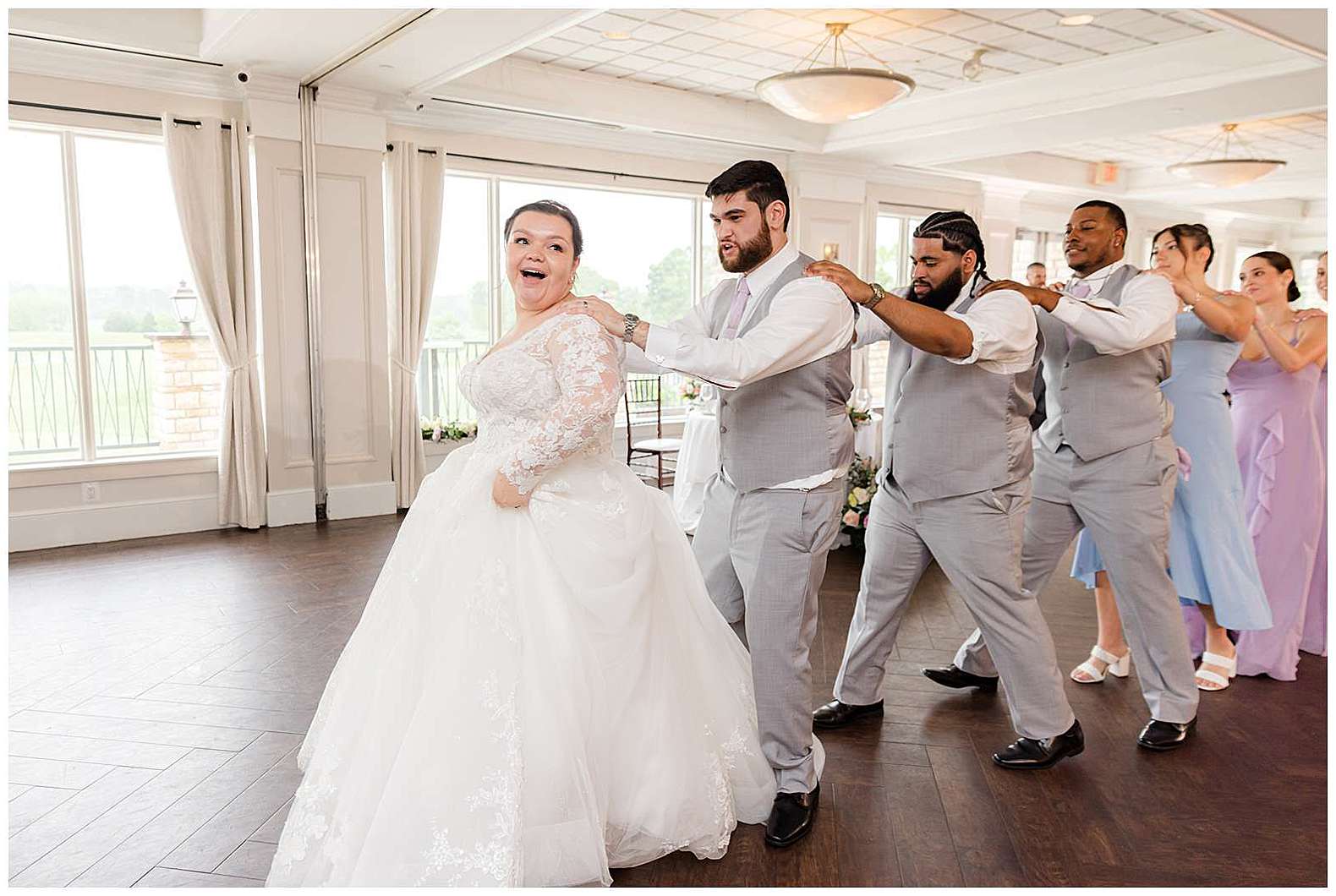 wedding dancing at bride and groom dancing at Scotland Run wedding in Williamstown, NJ