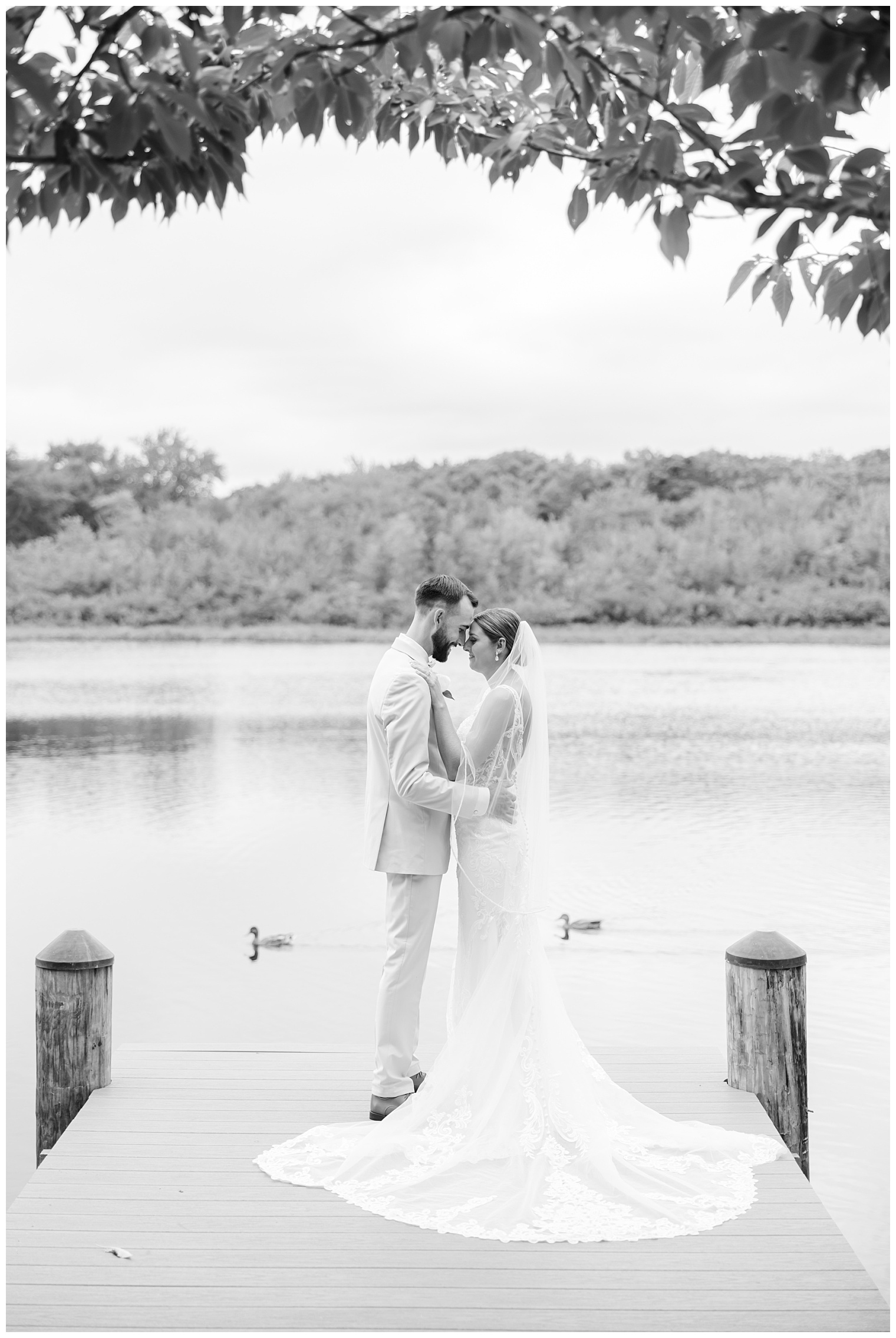 romantic bride and groom