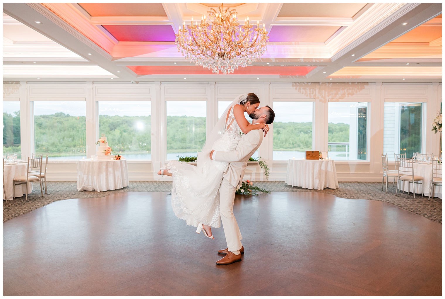 bride and groom kissing