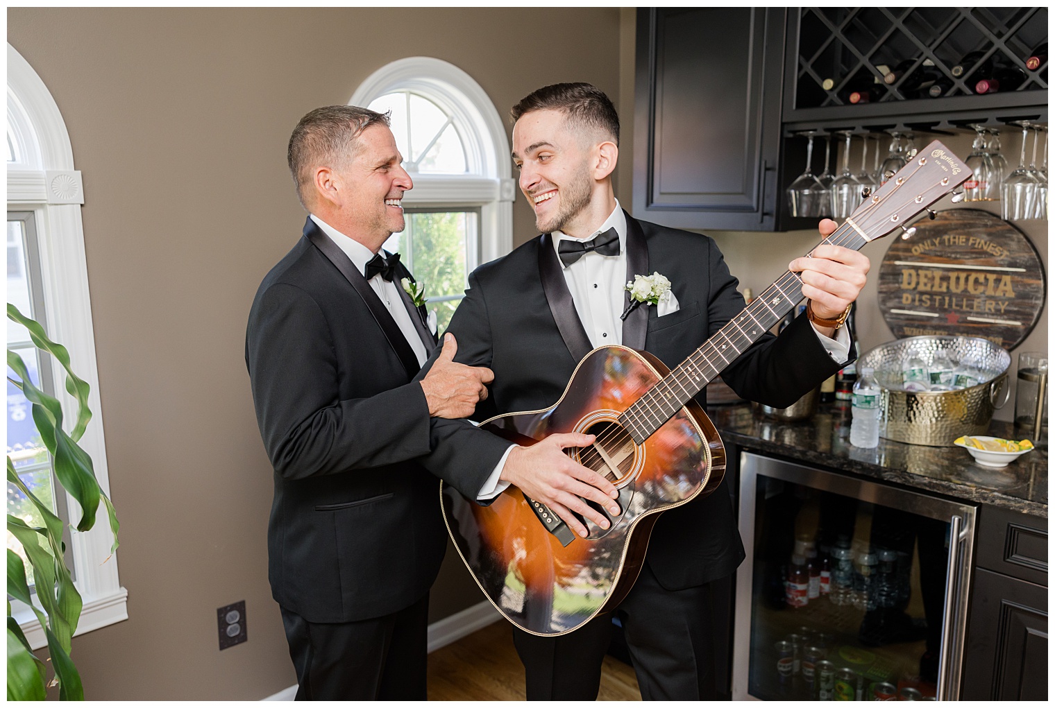 groom playing the guitar