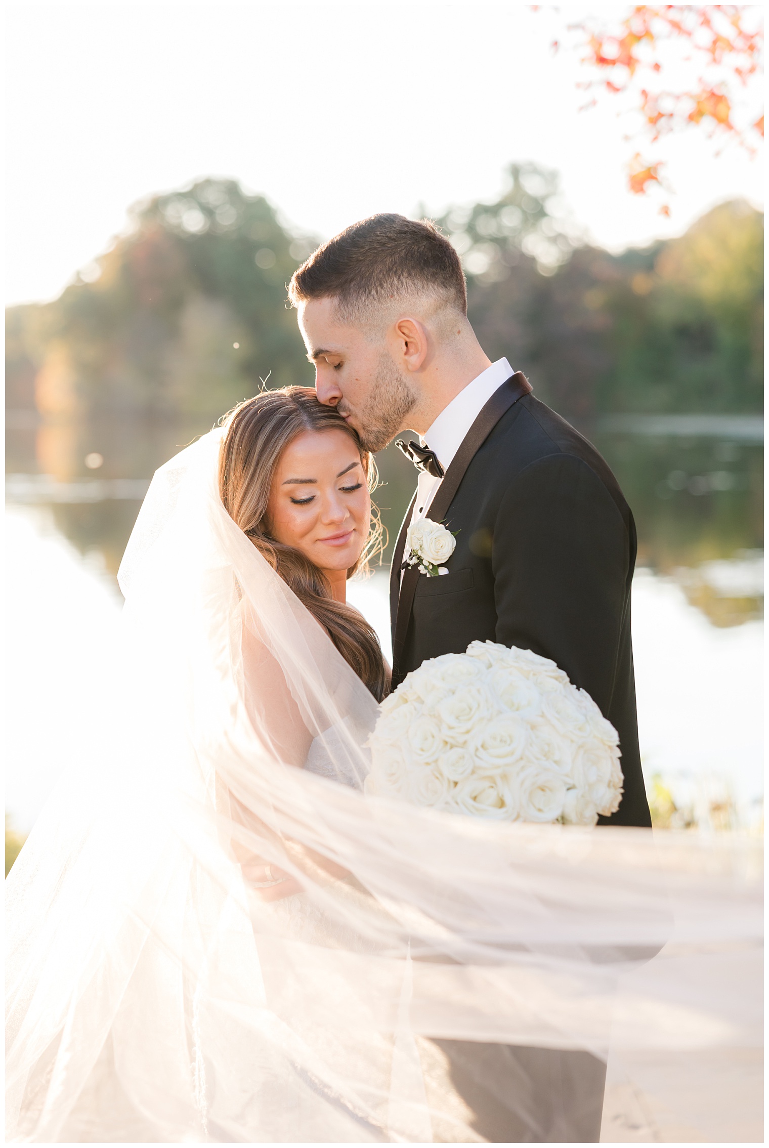 groom kissing the bride