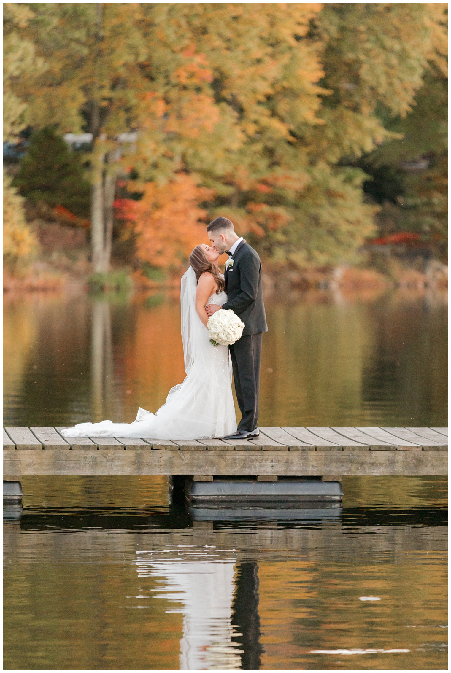 bride and groom kissing 