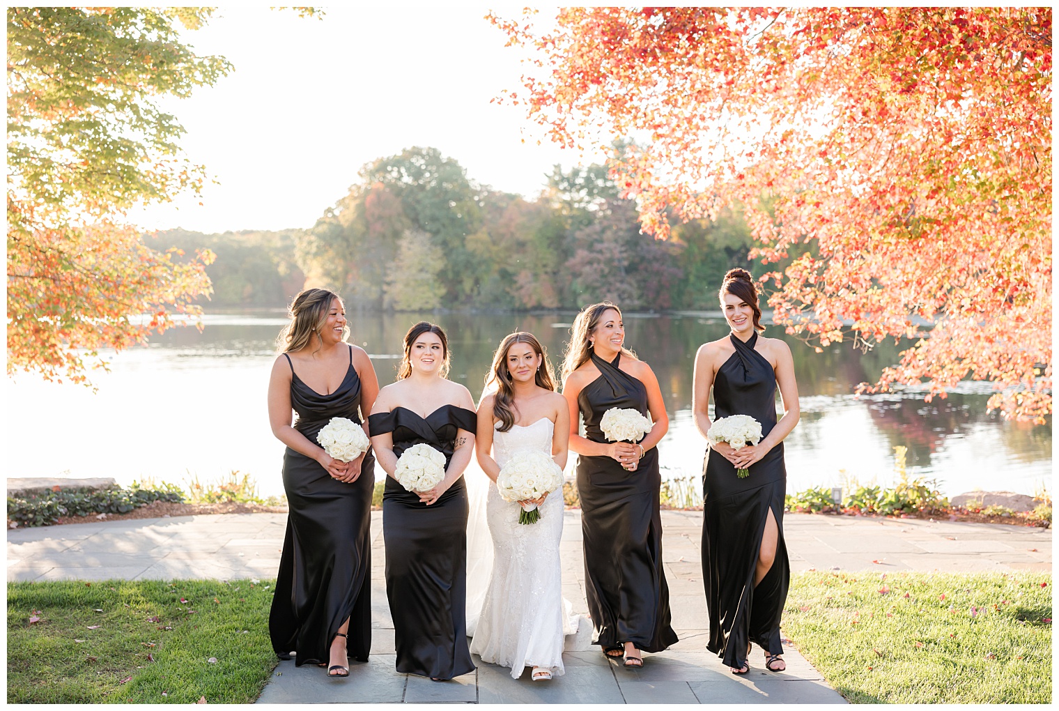 bride with her bridesmaids