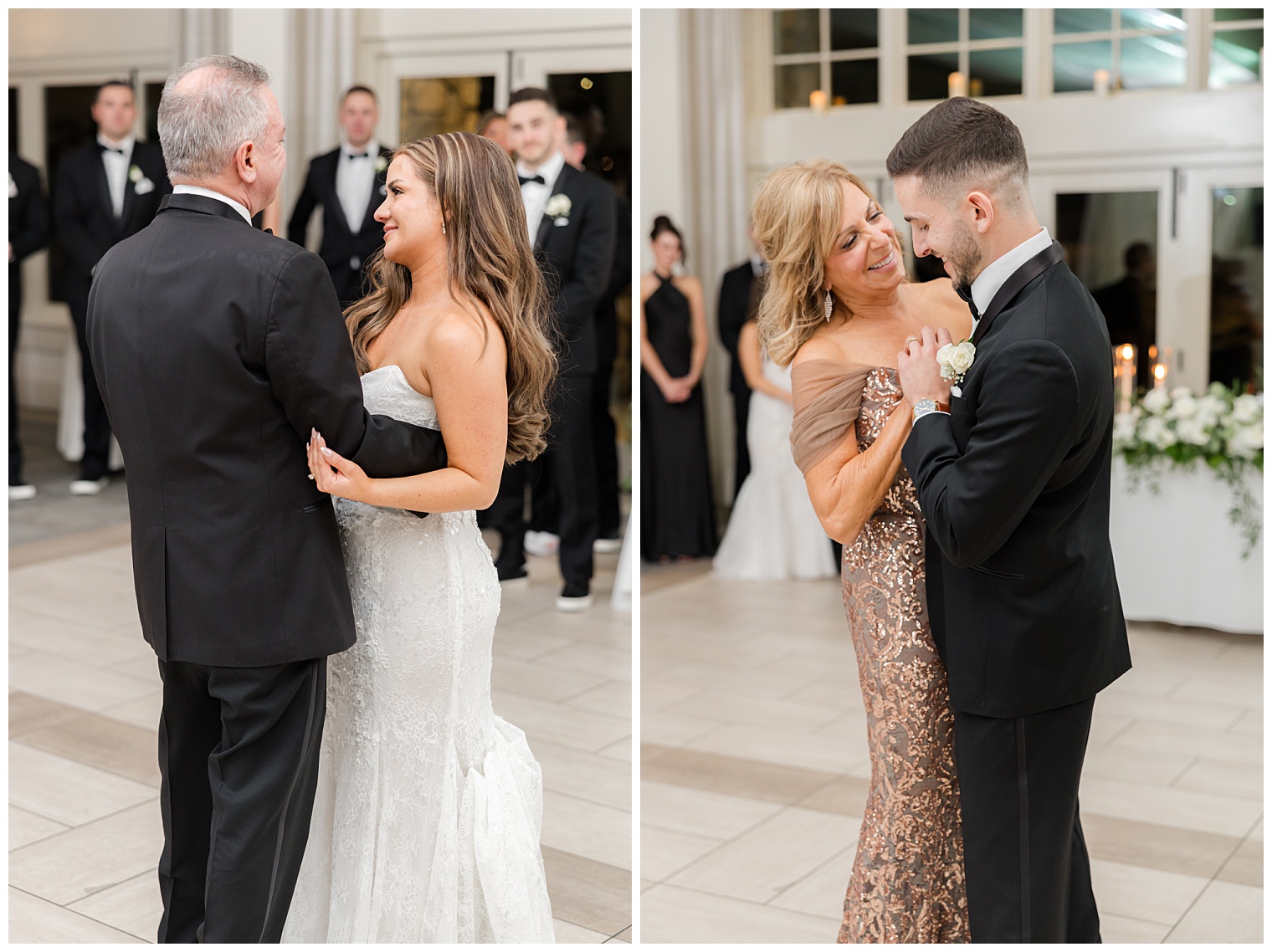 bride and groom dancing with their parents