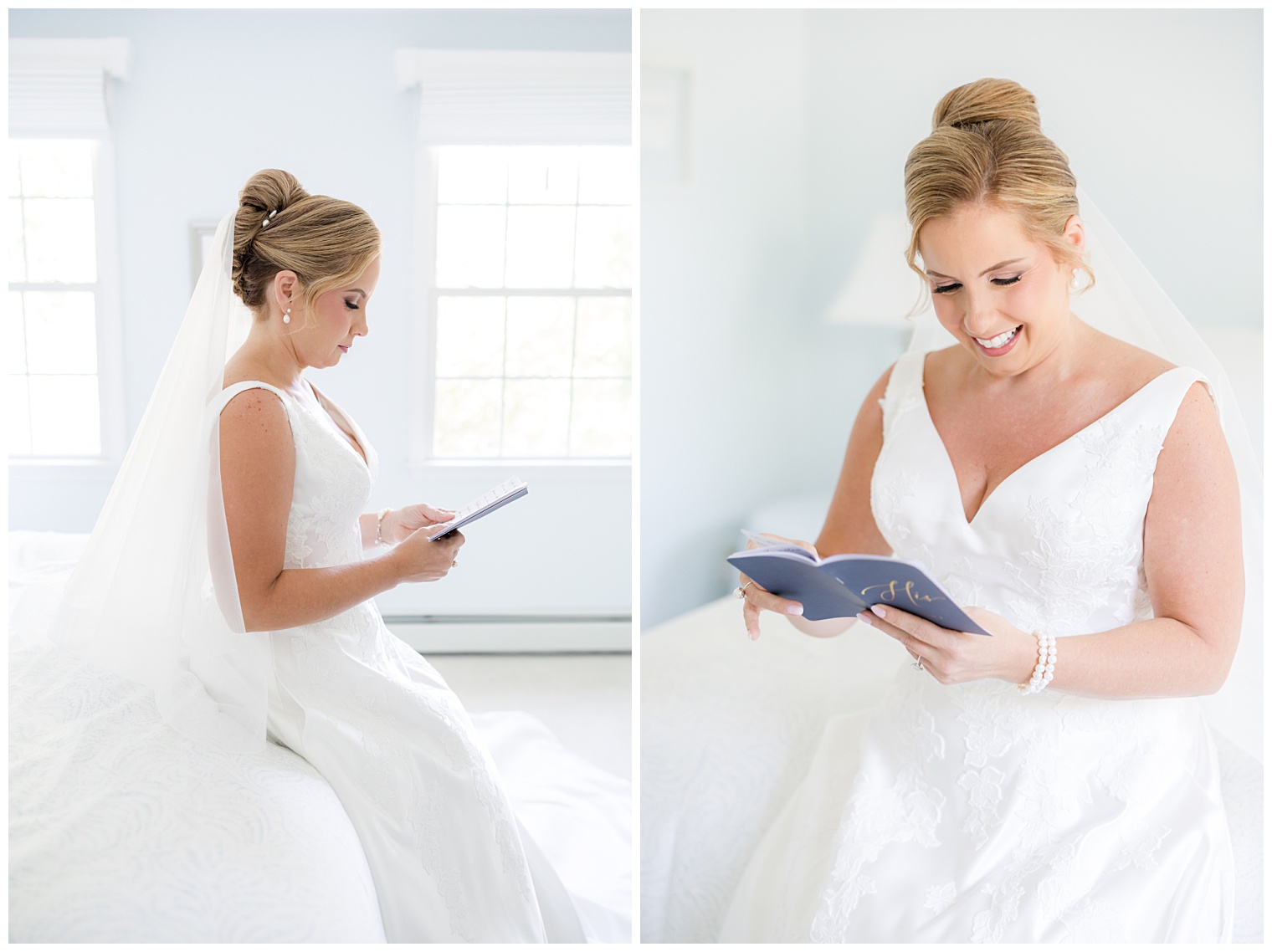 bride reading grooms'vows