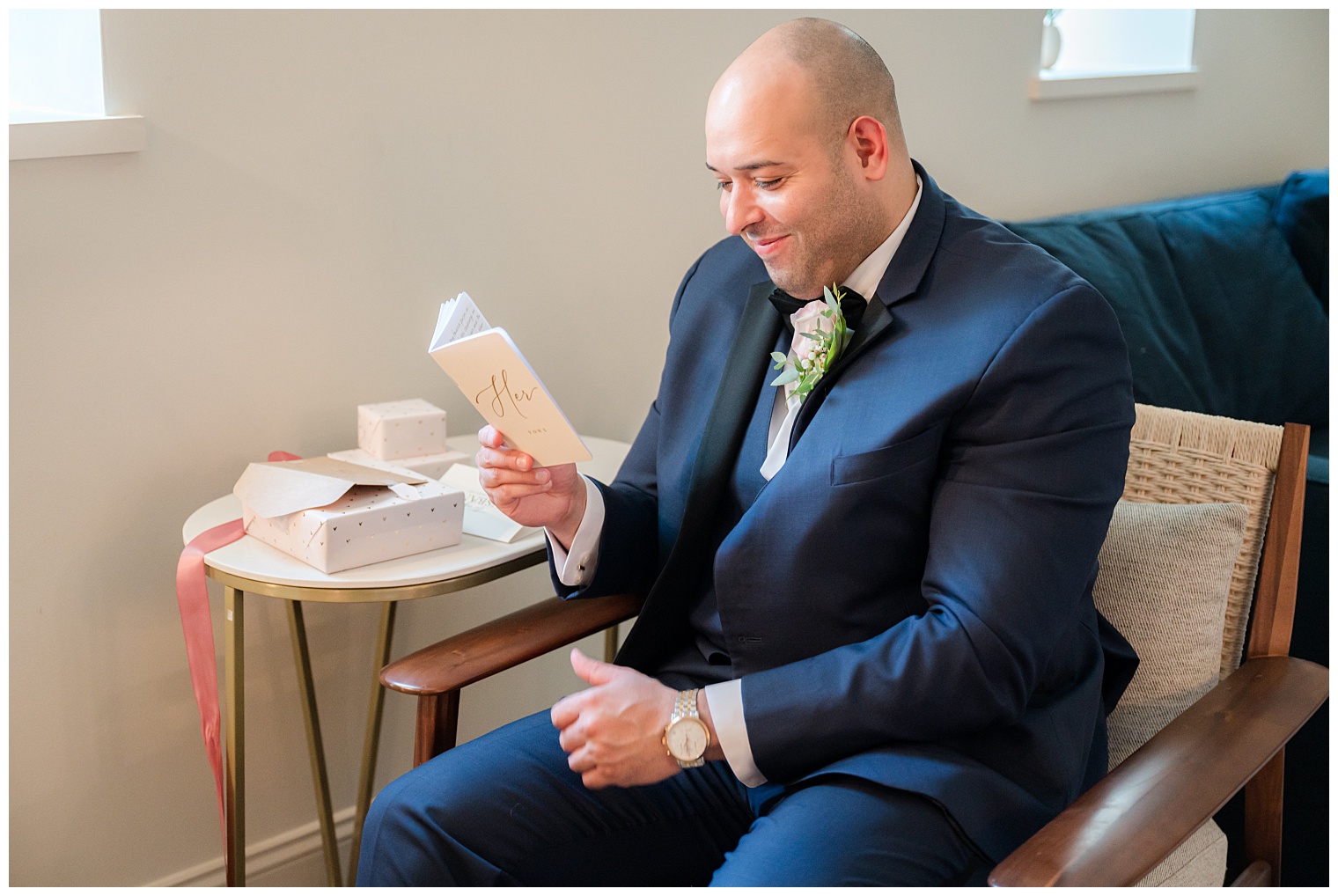 groom reading bride'svows