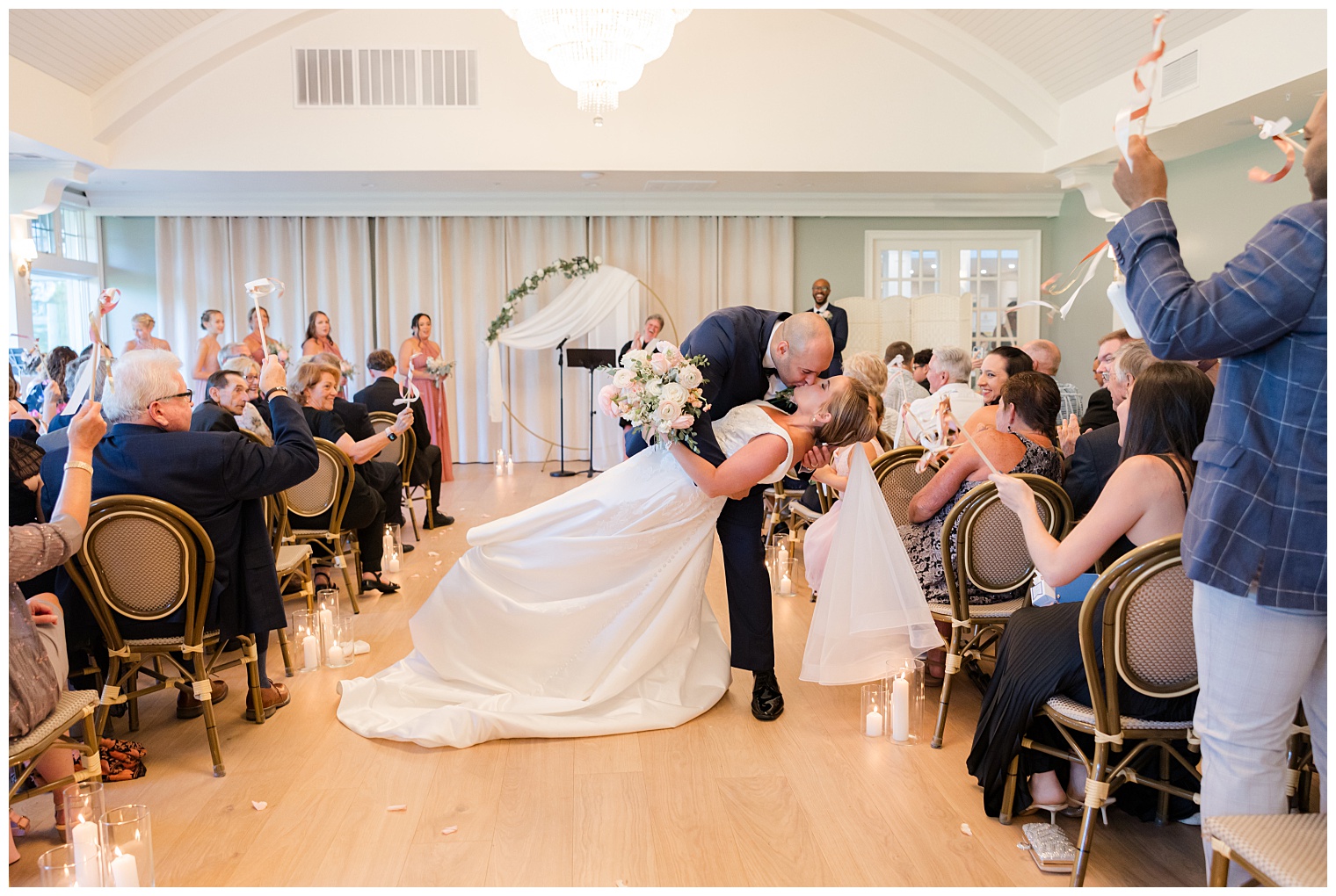 husband and wife kissing