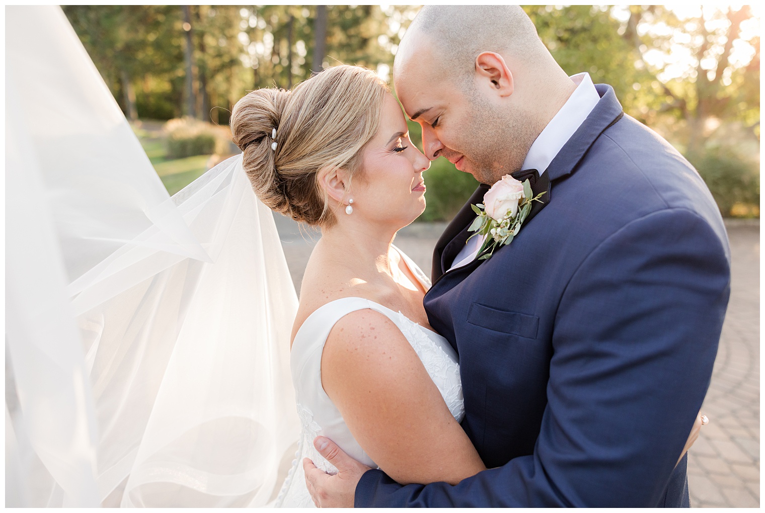 romantic bride and groom