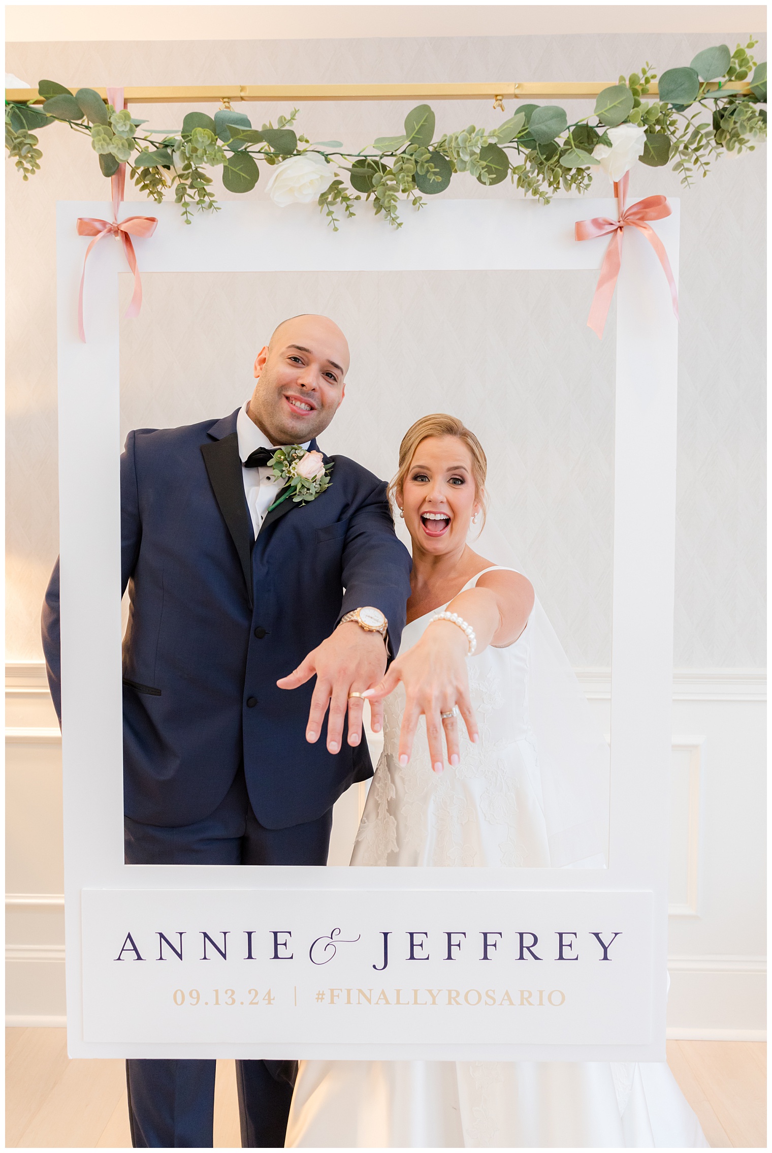 happy bride and groom