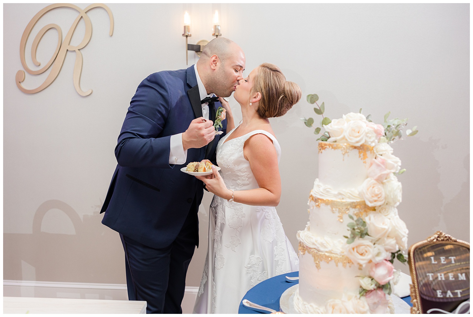 bride and groom celebrating