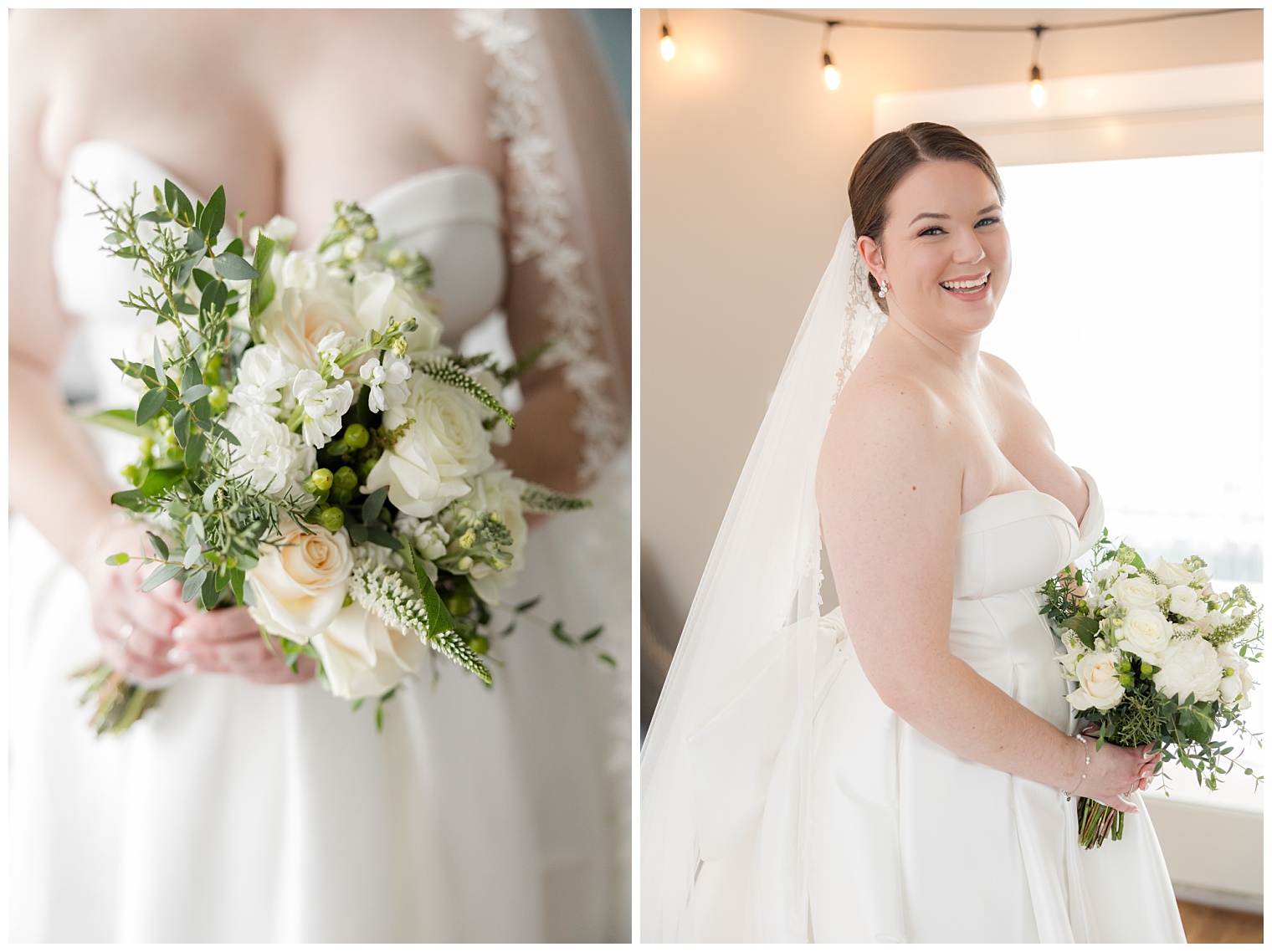 bride with her bouquet