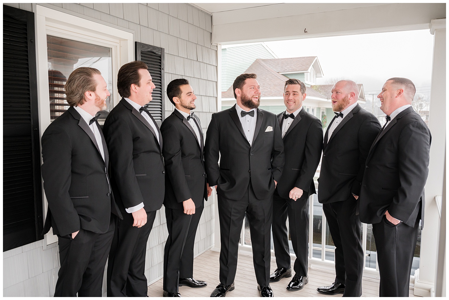 groom talking with his groomsmen