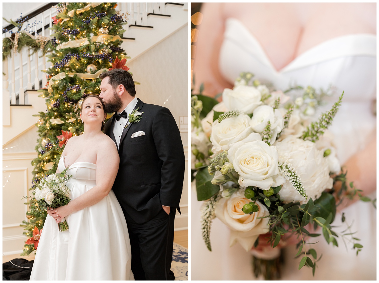 groom kissing the bride
