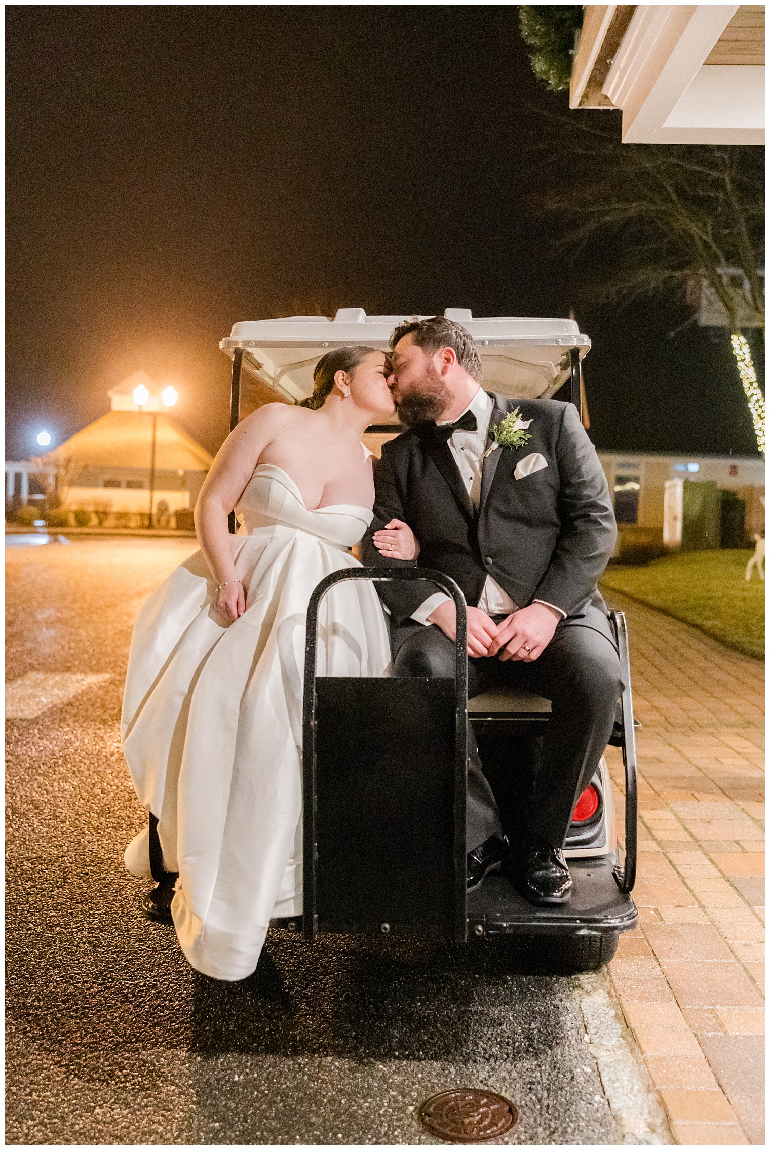 bride and groom kissing