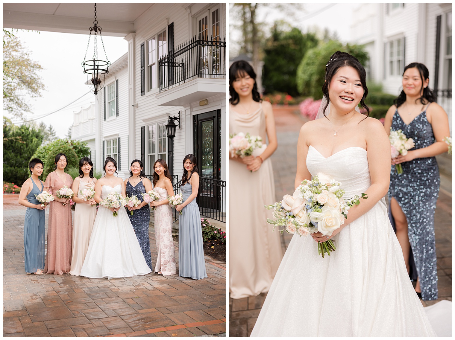 bride with her bridesmaids