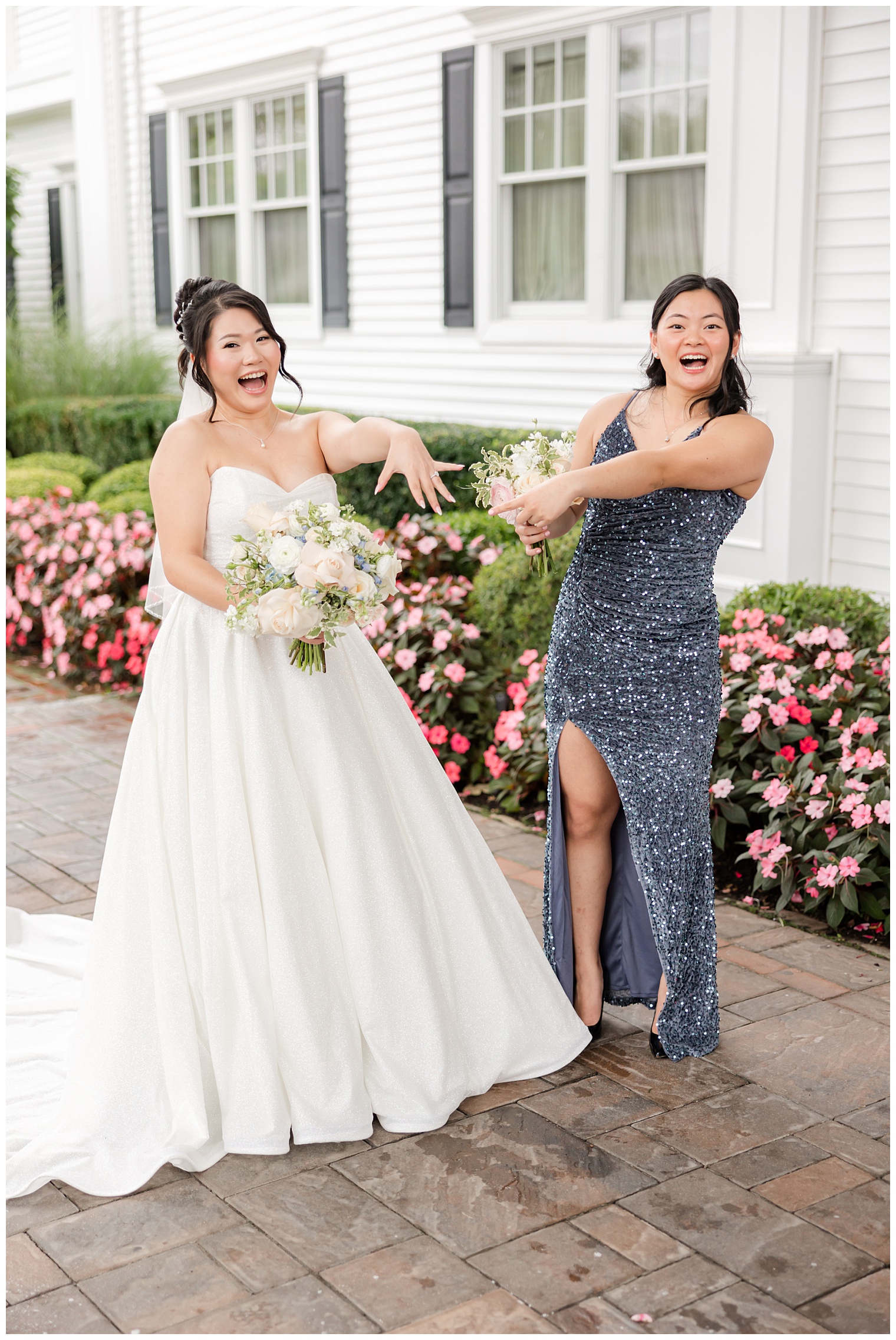 bride showing her wedding ring