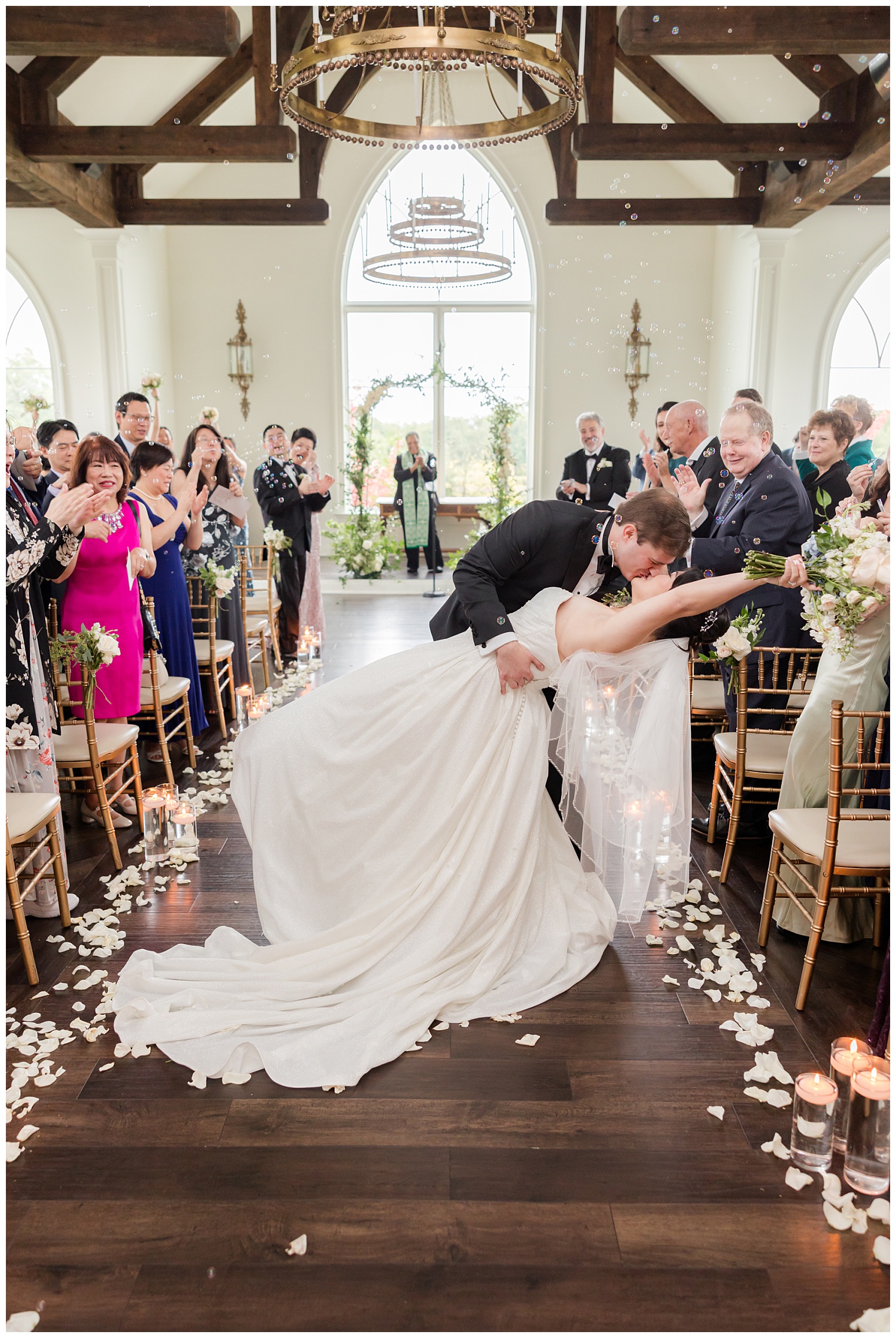 husband and wife kissing