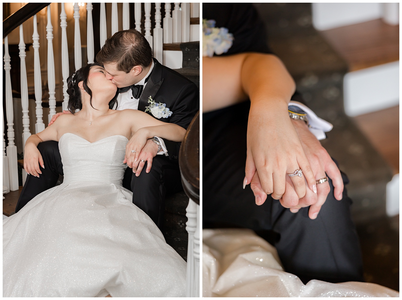bride and groom kissing