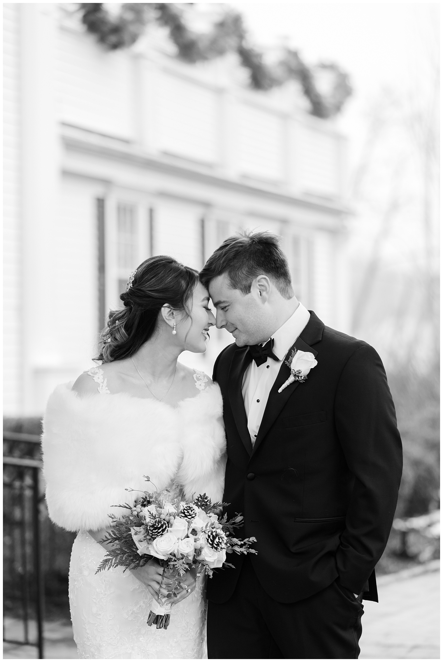 romantic bride and groom