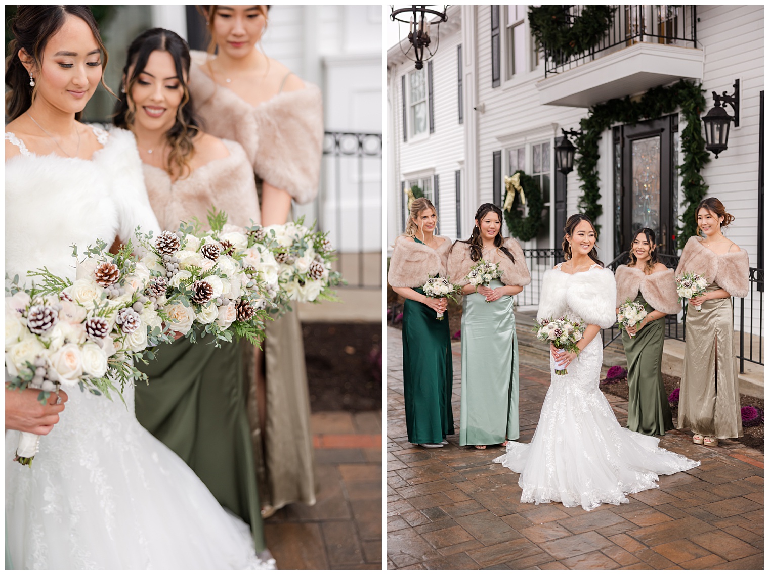 bride with her bridesmaids