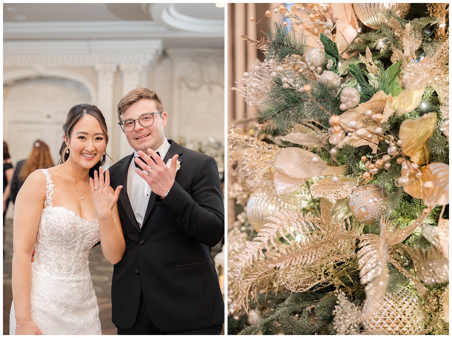 bride and groom sharing their rings